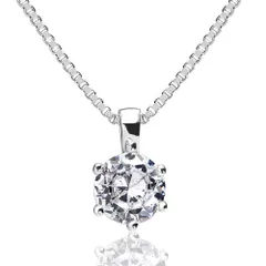 【迅速発送】A neige ネックレス レディース メンズ 人気 スワロフスキー ジルコニア採用 一粒 1カラット 6mm シルバー925 ベネチアンチェーン 50cm フリーアジャスター 金属アレルギー対応