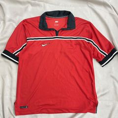 Nike Dri-FIT ポロシャツ Lサイズ レッド/ブラック - メルカリ