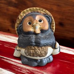 開運 信楽焼 たぬき 小判 置物 狸 縁起物 飾り 陶器 昭和 レトロ 工芸品 インテリア 骨董品 アンティーク