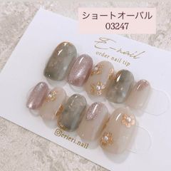No.552 ネイルチップ 夏ネイル シェルネイル - メルカリ