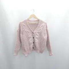 ◇ ⊇ DOULA DOULA 長袖 ニットカーディガン サイズ表記なし ピンク レディース E  【1503050002370】