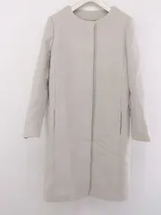 ◇ LIMITLESS LUXURY ロング ノーカラー 長袖 コート サイズ36 ライトグレー レディース P  【中古】 【1210240000855】のサムネイル