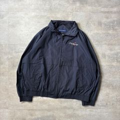 90s POLO SPORTラルフローレンコットンブルゾン刺繍ロゴ茄子紺短丈 90s POLO SPORTラルフローレンコットンブルゾン刺繍ロゴ茄子紺短丈