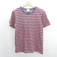 ◇ ⊂ Φ BEAUTY & YOUTH ビューティアンドユース ボーダー柄 半袖 Tシャツ サイズL オレンジ系 レディース E  【1506130011446】