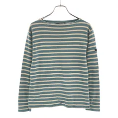 セントジェームス フランス製 長袖 バスクシャツ XXS ブルー系×ベージュ SAINT JAMES カットソー Ｔシャツ レディース 古着 【240414】 メール便可