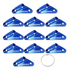 収納用ワイヤー付き キャンプ用品 アウトドア用品 収納用ワイヤー付き ソロキャンプ テントアクセサリー 張り用 ロープ張り ガイラインライナー ロープテンショナー 長さ調整 (Ver2(ブルー) ロープ タープ テント アルミニウム まで対応 5mm セット