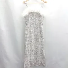 ◇ ⊇ GRL グレイル ラメ ツイード ロング キャミ マーメイド　ワンピース サイズM グレー レディース E  【1503050009584】
