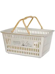 【新着商品】スパバッグとしても サウナ ジム おもちゃ 約26.3×19.3×13.5cm 日本製 ベージュ スヌーピー バスケット 小物入れ かご 収納ケース 錦化成