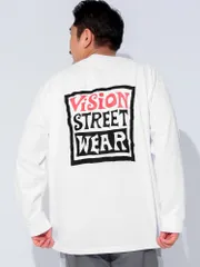 長袖 Tシャツ 大きいサイズ メンズ カーリーマグロゴ クルーネック ロンT プルオーバー プリント 3L 4L 5L ホワイト ブラック ホワイト