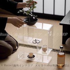 オープン シェルフ クリア 多用途 スクエア おしゃれ かわいい インテリア 北欧 ディスプレイ ラック シンプル 飾り棚 モダン ラグジュアリー