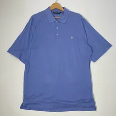POLO GOLF RALPH LAUREN/ポロゴルフラルフローレン ポニー刺繡 半袖 ポロシャツ ワンポイント刺繡 オーバーサイズ ビックシルエット ペルー製 メンズ L ブルー