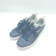 ◇ Θ PUMA プーマ ブランドロゴプリント ローカットスニーカー サイズ23 ネイビー ピンク レディース E  【1502060006736】