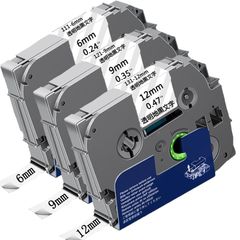 互換 ブラザー TZeテープ 6mm 9mm 12mm ピータッチ P-touch テープ 透明地黒文字 カートリッジ