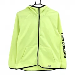 【美品】ニューバランス ジップパーカー イエローグリーン×黒 裏起毛 ジャケット メンズ XL ゴルフウェア New Balance