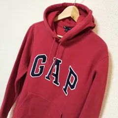 ★13AW OLD GAP スウェットパーカー トレーナー フード付 フーディー デカロゴ レッド 赤 裏起毛 メンズ サイズM ギャップ オールド ビンテージ レトロ USブランド古着 USED