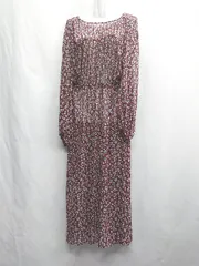 ◇ ⊂◎●未使用● Ray BEAMS レイ ビームス 花柄 長袖 ロング ワンピース サイズ0 パープル レディース E  【1412090027826】