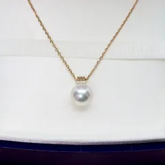 750 K18 俄 白澄花 あこや真珠 7.0mm ネックレス NIWAKA - メルカリ