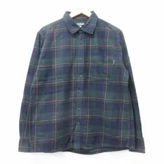L/古着 エディーバウアー 長袖 フランネル シャツ メンズ コットン 緑他 グリーン チェック 25oct03 中古 トップス