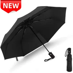 ✨新品✨ 折りたたみ傘 自動開閉 晴雨兼用 UV99.9%カット ワンタッチ 大きい97cm 軽量 撥水加工 8本骨 超高強度タイプ メンズ レディース コンパクト おしゃれ ビジネス 通勤 通学 持ち運び便利 収納ケース付き ブラック