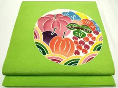 平和屋着物●九寸開き名古屋帯　型染め　成物　正絹　逸品　CAAY9619hy