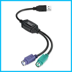 スイッチ対応 USB USB KVM IC内蔵 変換アダプター to PS/2 ブラック PERIPRO-401 Perixx