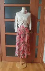 (新規) ブロッサム プリーツ シフォン ロング丈スカート