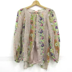 アズノウアズ エース ブラウス シャツ トップス 花柄 レースアップ レディース *サイズ サーモンピンク×紫×緑 AS as know as 【中古】