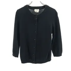 ケイトスペード 7分袖 シルクブレンド ニット カーディガン S ブラック Kate Spade レディース 古着 【240407】