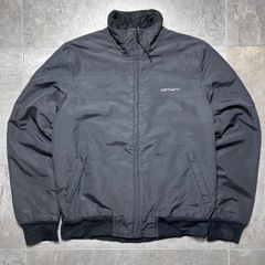 Carhartt  ナイロンジャケット  S size  ブラック  黒  胸元 ロゴ  刺繍  カーハート  無地  ナイロン  古着