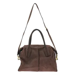 【美品】  TOD'S / トッズ | 2way ショルダー付き パイソン レザー ボストン型 ハンドバッグ | ボルドー系 | レディース