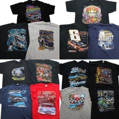 古着卸 まとめ売り レーシング 半袖Tシャツ 14枚セット (メンズ XL /2XL /3Xl ) 大判プリント サーキット 車 中古 古着 NB3961