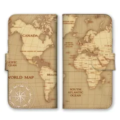 iPhoneSE 第3世代 第2世代 ケース 手帳型 アイフォンSE スマホケース 携帯ケース 古地図 地図 マップ ヴィンテージ レトロ 骨董 世界地図 日本 かっこいい カッコイイ ベージュ カラー02
