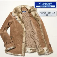 ■極上美品■BURBERRY BLUE LABEL バーバリーブルーレーベル　フェイクムートン風　中綿コート　フェイクファー　アニマル柄　キャメルブラウン　size38(M)   三陽商会　レディース
