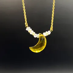 天然石 お月様のネックレス G316lサージカルステンレス fr231