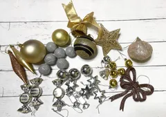 クリスマスツリー オーナメント まとめ売り ゴールド シルバー