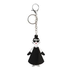 【高級感シルバー】HAPPY FACE キーチャーム EMMA｜上品スマイルが可愛い♪