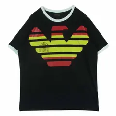 Emporio Armani エンポリオ・アルマーニ 3H1T9H 1J91Z ビッグ ロゴ 半袖 リンガー Tシャツ ブラック系 XL【中古】のサムネイル
