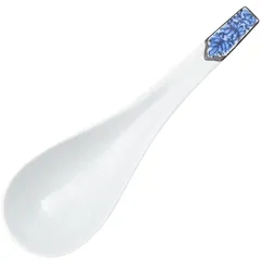 有田焼 伯父山窯 「 究極の レンゲ 」 MADORI柄 (青・ブルー) 直径約16cm れんげスプーン 陶器 20周年記念デザイン 電子レンジ 食洗機対応 日本製 R2350 0