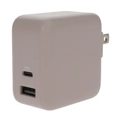 【特価セール】軽量 小型 合計最大63W USB-A×1ポート AC充電器 USB-C×1ポート ラテグレージュ MOT-ACPD65WU1-GY PPS規格対応 PD対応ノートパソコン MacBook PD65W対応 iPhone iPad (モッテル) Aのサムネイル
