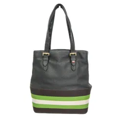 バリー(Bally) Udine-sm.i レディース レザー,キャンバス トートバッグ ブラック,ダークブラウン,グリーン