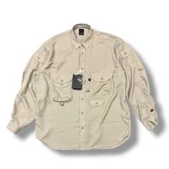 参考上代24200円 未使用品 DAIWA PIER39 Tech Bombay Safari Shirts テックボンベイ サファリシャツ 長袖シャツ ダイワピア39 BE-80022 アイボリー L  98112A7