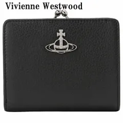 ヴィヴィアン ウエストウッド Vivienne Westwood グレインレザー 口金 二つ折り 財布 がま口 レディース ブラック