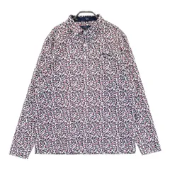 サイズ：LL CALLAWAY キャロウェイ  長袖ポロシャツ 花 総柄 ネイビー系 [240101424572] ゴルフウェア メンズ ストスト