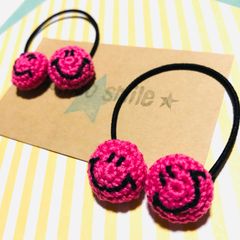 ニコちゃんヘアーゴム　2個セット