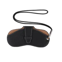 コンパクト 軽量 PUレザー メンズ めがね レディース おしゃれ 収納 ソフト スリム 薄型 持ち運び 眼鏡ケース ネックストラップ付き 携帯用 メガネケース ONE] BEFORE ストラップホール ALL [CARRY