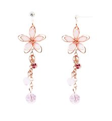 ONNFMH ピアス 18ｋ メッキ 花 桜 揺れる 和風 レディース 人気 ピ
