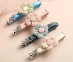 【送料無料】 首輪 チョーカー 犬 猫 花 くすみ色 調節可能