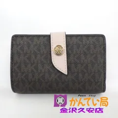 MICHAEL KORS マイケルコース　二つ折り財布　32F0G0KE8B　MK CHARM タブ ウォレット ミディアム　ブラウン×ピンク　久安店　A25-331