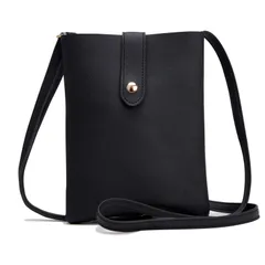 【数量限定】(ブラック) シンプル 軽量 ショルダー スマホポシェット 携帯ポーチ 長さ調節可能 レディース スマホポーチ MOKU SHIO