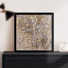 [額縁付き] Tableau No. 2,Composition No. VII ピート・モンドリアン アートポスター 323×323mm コンポジション アブストラクト 額装 天然木 ポスターフレーム 木製 絵画 日本製 BROOMIN APFS018